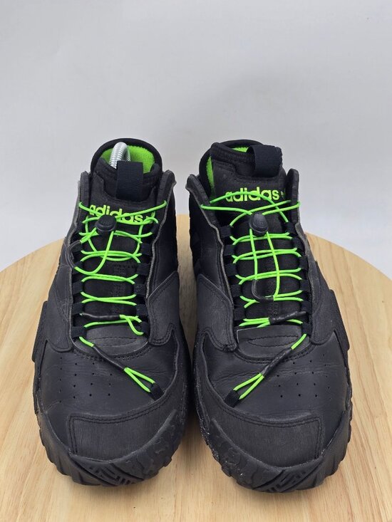 Adidas Streetball Core Basketball Shoe Mens Black Solar Green FZ1971 sz 7.5